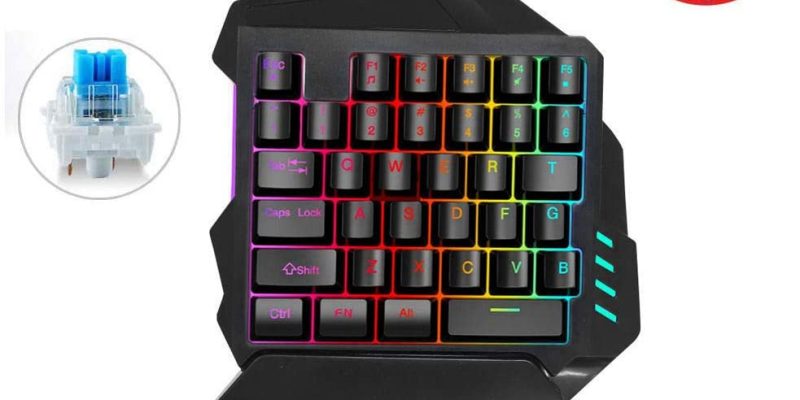 One-Handed Gaming Keyboard With LED Lights For Hardcores