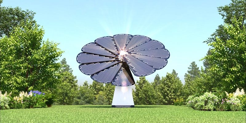 Portable Off-Grid Smartflower Solar System Produces 40% More Power